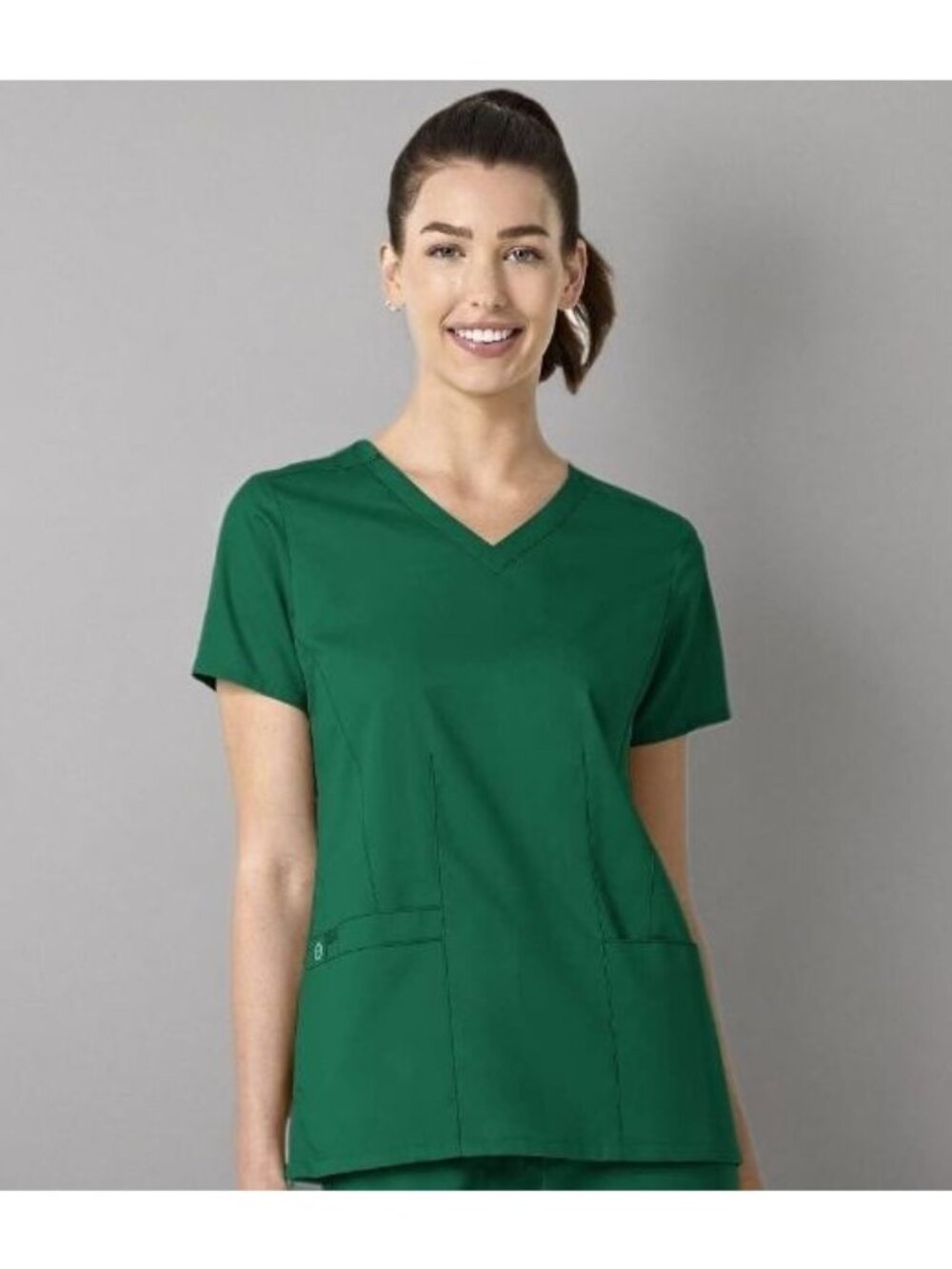 WonderWink Aero Womens Medium Hunter Green Scrub Top With Pockets